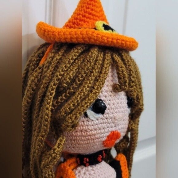22" Halloween Witch Astrid Doll Crochet New Handmade - Picture 6 of 10